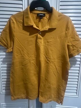 Express Men’s Mustard Yellow Polo Shirt